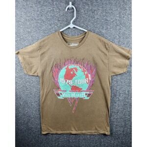 Van Halen 1979 World Tour T-Shirt Rock Band Concert Graphic Brown Large